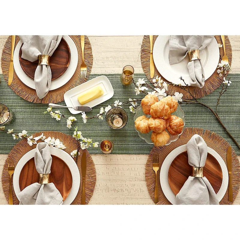 Design Imports Artichoke Variegated Fringe Table Runner