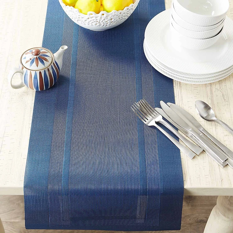 Design Imports Nautical Blue Pvc Doubleframe Table Runner