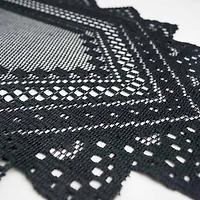 Design Imports Black Nordic Lace Table Runner