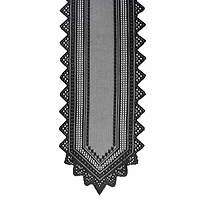 Design Imports Black Nordic Lace Table Runner