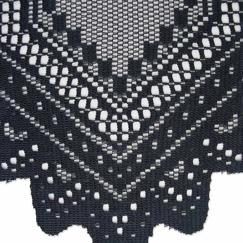 Design Imports Black Nordic Lace Table Runner