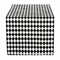 Design Imports Black And Cream Harlequin Print Table Runner