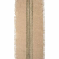 Design Imports Mineral Middle Stripe Burlap Table Runner