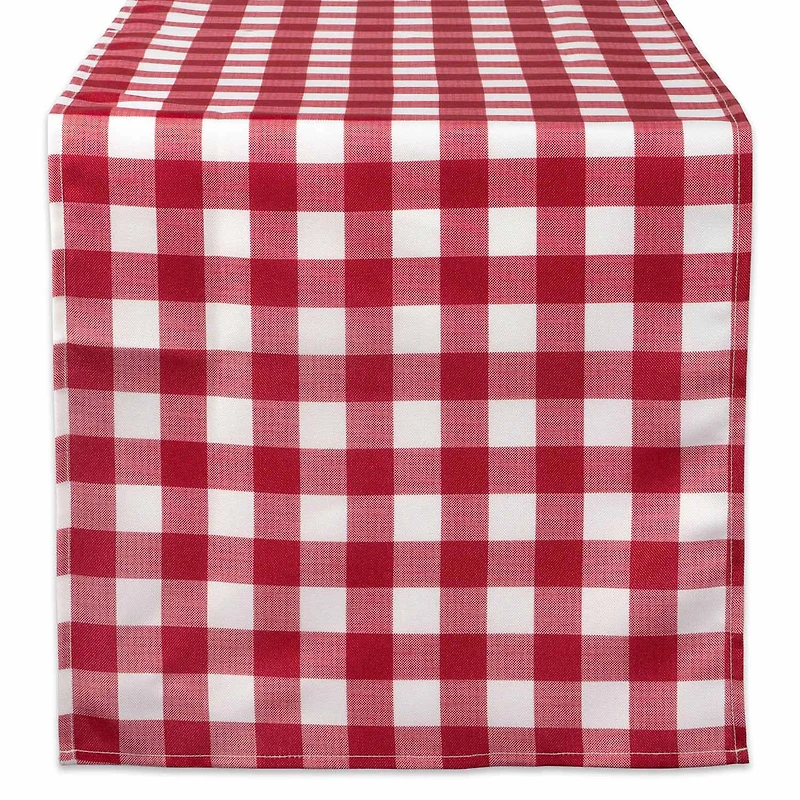 Design Imports Tango Red Check Outdoor Table Runner