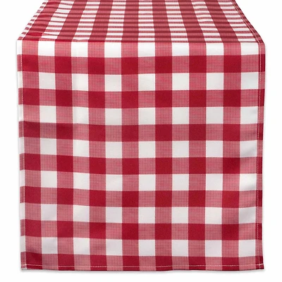 Design Imports Tango Red Check Outdoor Table Runner