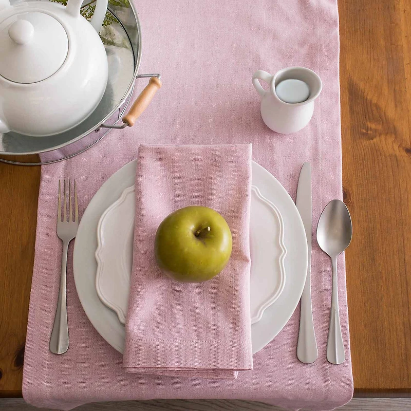 Design Imports Rose Solid Chambray Table Runner