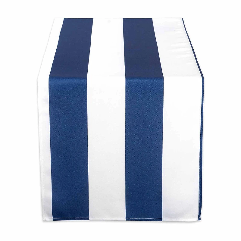 Design Imports Nautical Blue Cabana Stripe Outdoor Table Runner