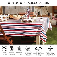 Design Imports Navy Grid Vinyl Tablecloth
