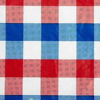 Design Imports Red  White and Blue Check Vinyl Tablecloth