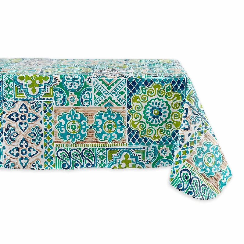 Design Imports Spanish Tile Vinyl Tablecloths