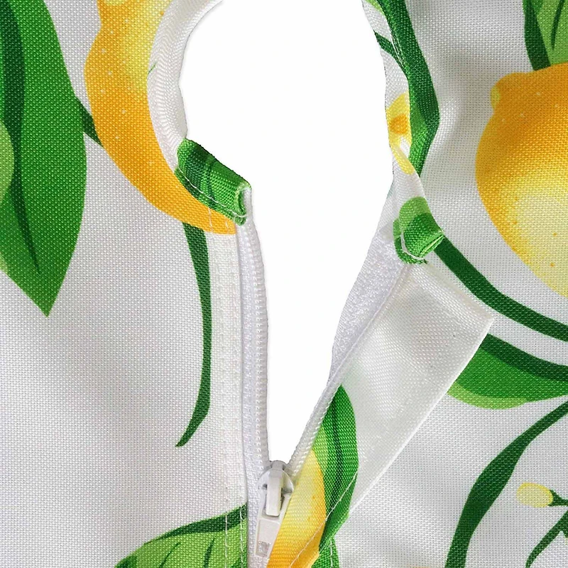 Design Imports Lemon Bliss Print Outdoor With Zipper Tablecloth