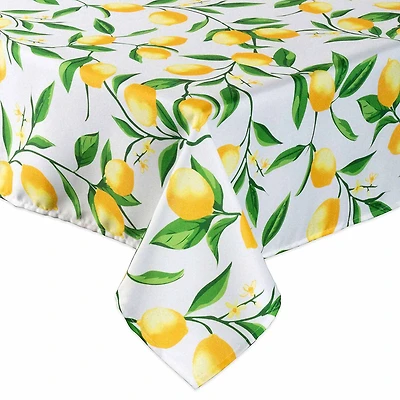 Design Imports Lemon Bliss Print Outdoor With Zipper Tablecloth