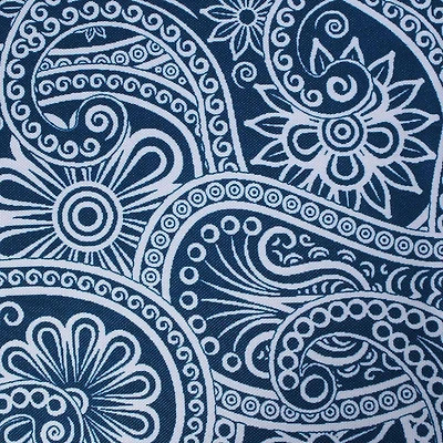 Design Imports Blue Paisley Print Outdoor Tablecloth