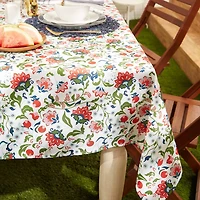 Design Imports Garden Floral Print Outdoor Tablecloth