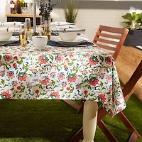 Design Imports Garden Floral Print Outdoor  With Zipper Tablecloth