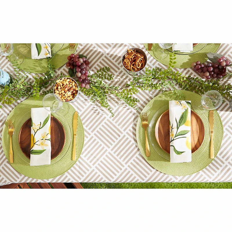 Design Imports Navy Grid Vinyl Tablecloth