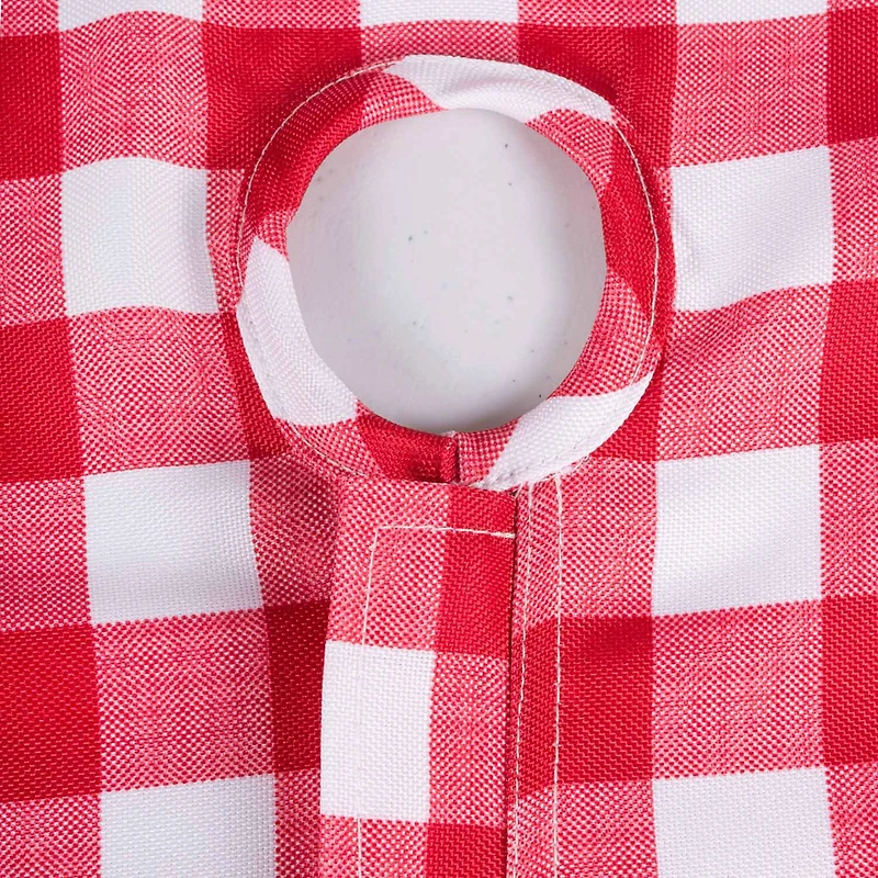 Design Imports Tango Red Check Outdoor With Zipper Tablecloth