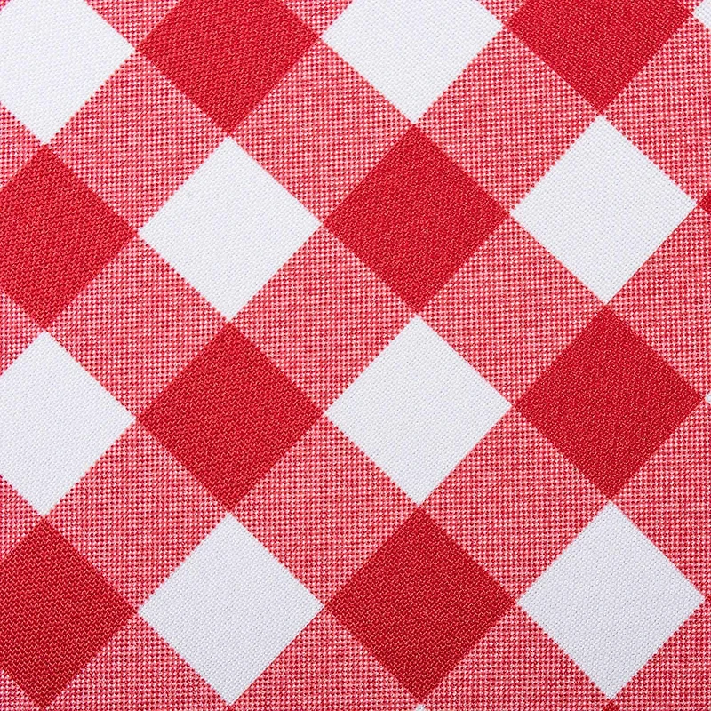 Design Imports Tango Red Check Outdoor With Zipper Tablecloth