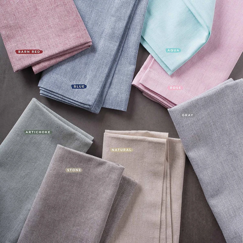 Design Imports Natural Solid Chambray Tablecloth