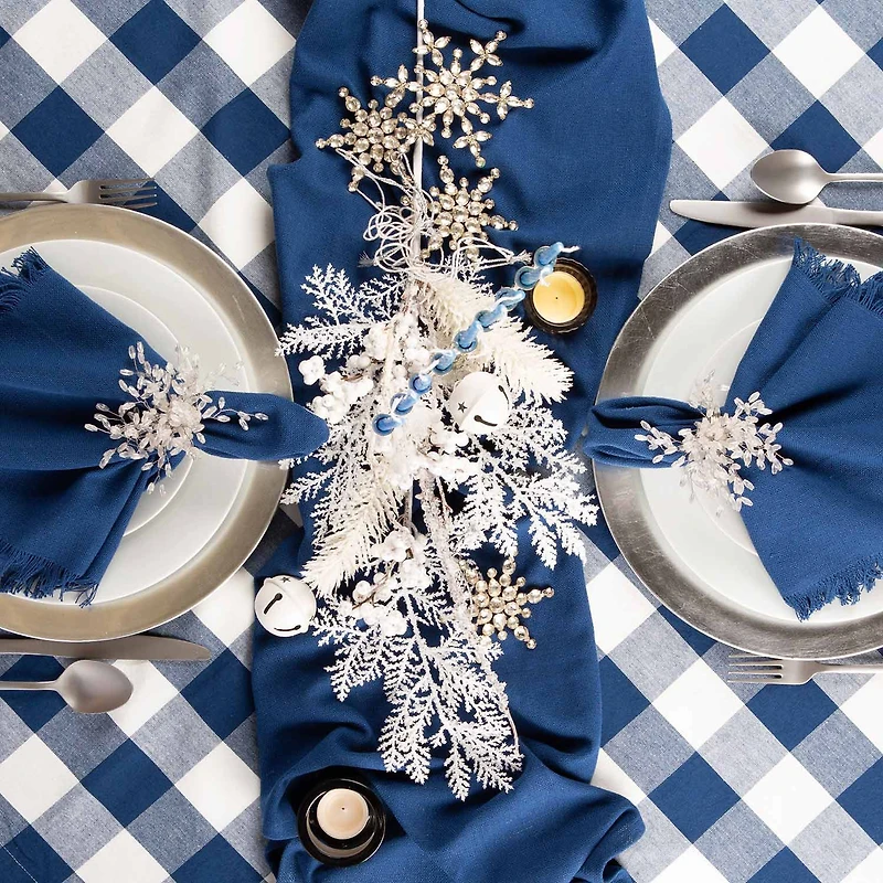 Design Imports Navy Buffalo Check Tablecloth