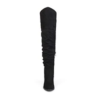 Journee Collection Womens Kaison Wide Calf Stacked Heel Over the Knee Boots