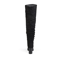 Journee Collection Womens Kaison Stacked Heel Over the Knee Boots
