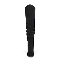 Journee Collection Womens Kaison Wide Calf Stacked Heel Over the Knee Boots