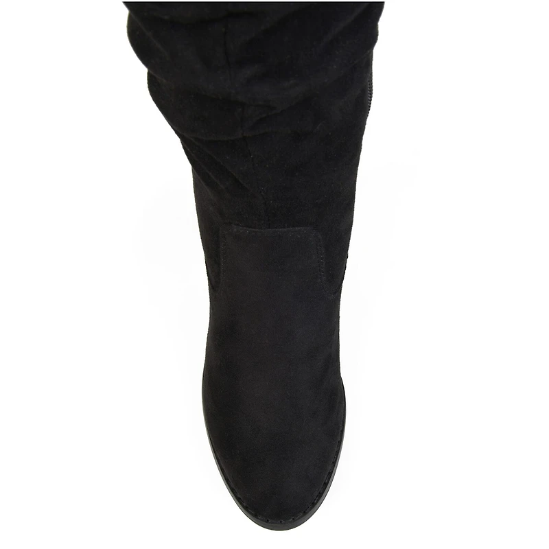 Journee Collection Womens Kaison Wide Calf Stacked Heel Over the Knee Boots