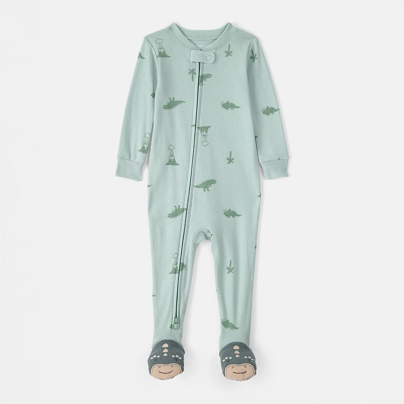 Carter's Baby Boys Footed Round Neck Long Sleeve One Piece Pajama
