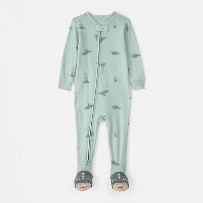 Carter's Baby Boys Footed Round Neck Long Sleeve One Piece Pajama