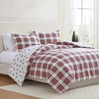 Martha Stewart Yuletide Spruce Plaid Easy Care Comforter Set
