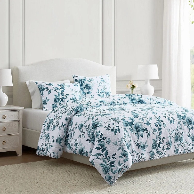 Martha Stewart Vivian Floral Easy Care Duvet Cover Set