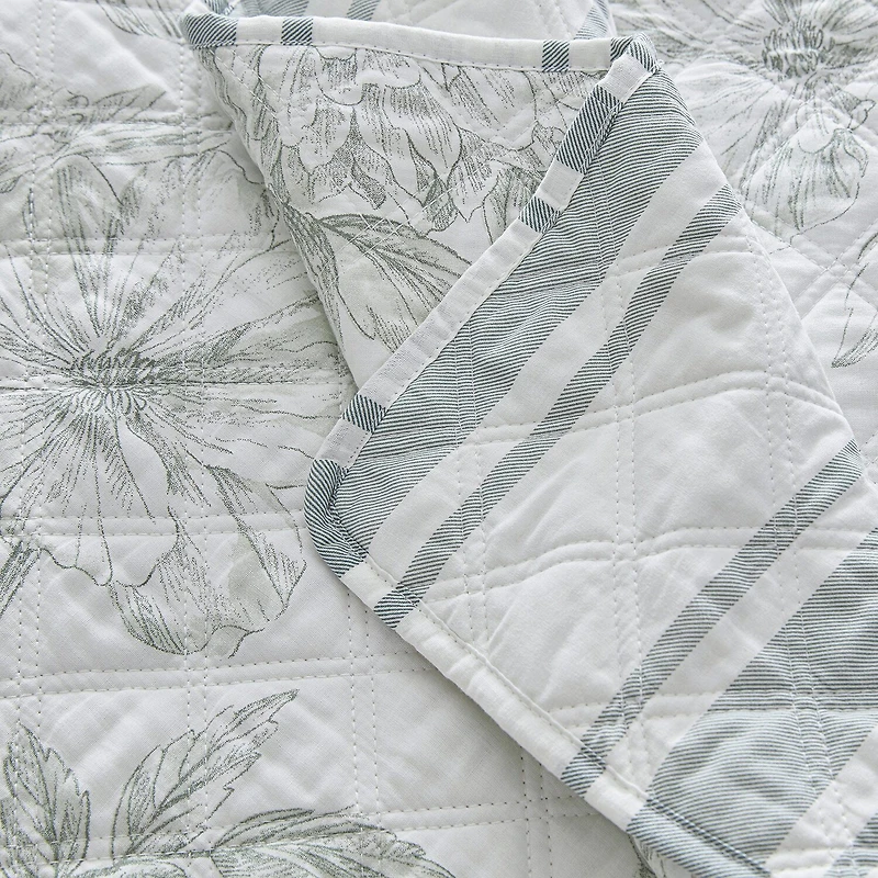 Martha Stewart Vine Flora Easy Care Quilt Set