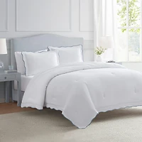 Martha Stewart Simple Scallop Easy Care Duvet Cover Set
