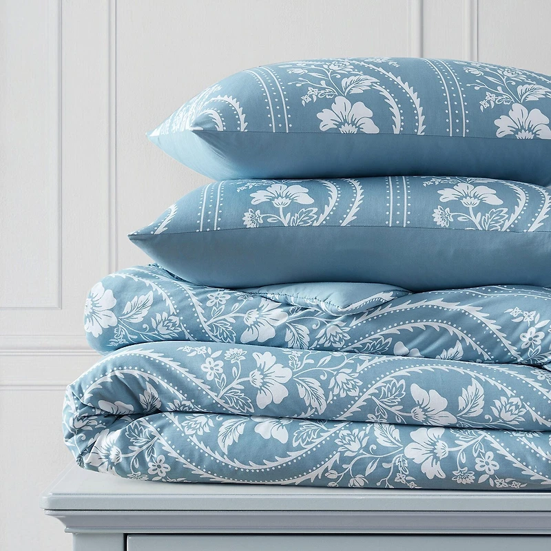 Martha Stewart Sophia Stripe Easy Care Duvet Cover Set