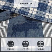 Eddie Bauer Moose Patchwork Easy Care Quilt Set
