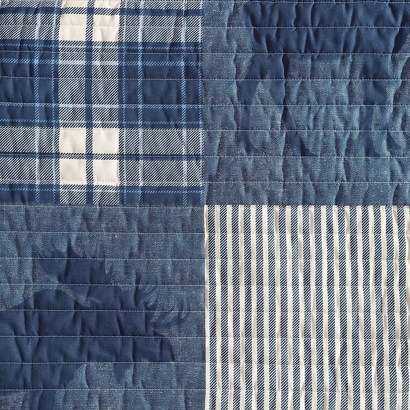 Eddie Bauer Moose Patchwork Easy Care Quilt Set