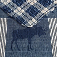 Eddie Bauer Moose Patchwork Easy Care Quilt Set