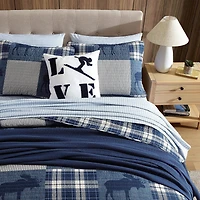 Eddie Bauer Moose Patchwork Easy Care Quilt Set
