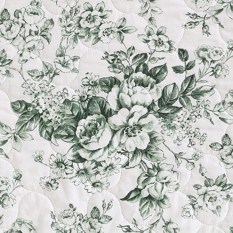 Laura Ashley Toile Delight Easy Care Quilt Set