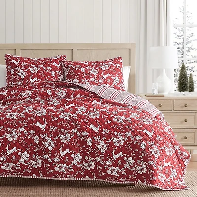 Martha Stewart Dancing Deer Easy Care Quilt Set