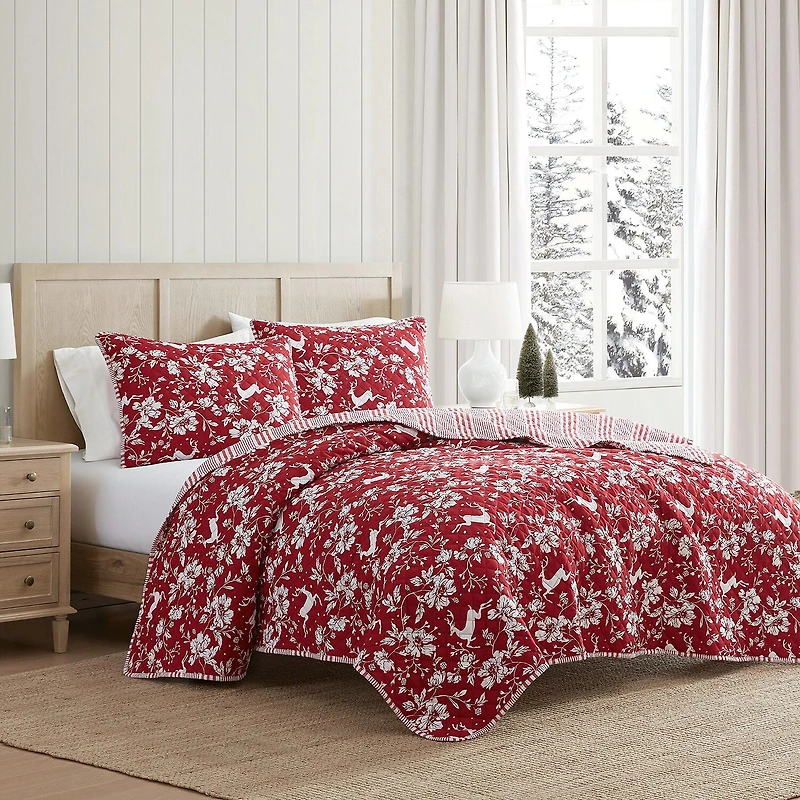Martha Stewart Dancing Deer Easy Care Quilt Set