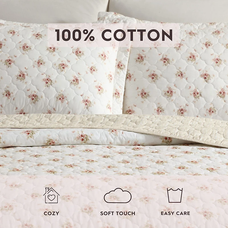 Laura Ashley Dorrie Easy Care Quilt Set