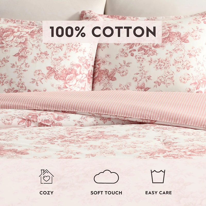 Laura Ashley Toile Delight Easy Care Comforter Set