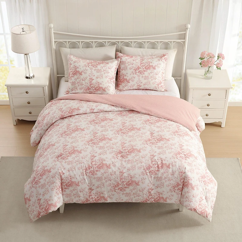 Laura Ashley Toile Delight Easy Care Comforter Set