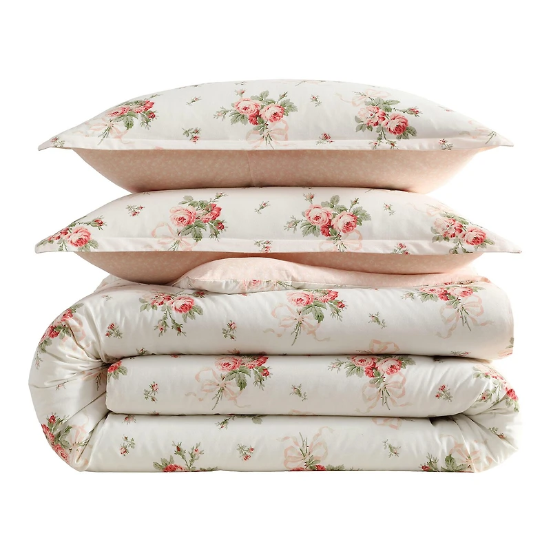 Laura Ashley Ribbon Bouquet Easy Care Comforter Set