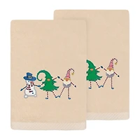 Linum Home Textiles Christmas Frolic Embroidered 2-pc. Hand Towel