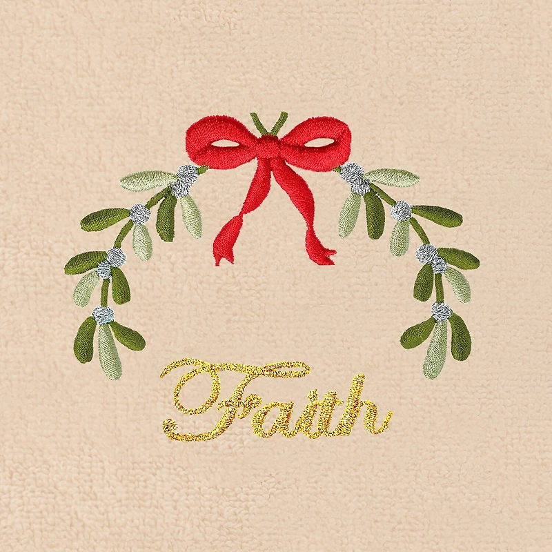 Linum Home Textiles Christmas Ideals Embroidered 2-pc. Hand Towel