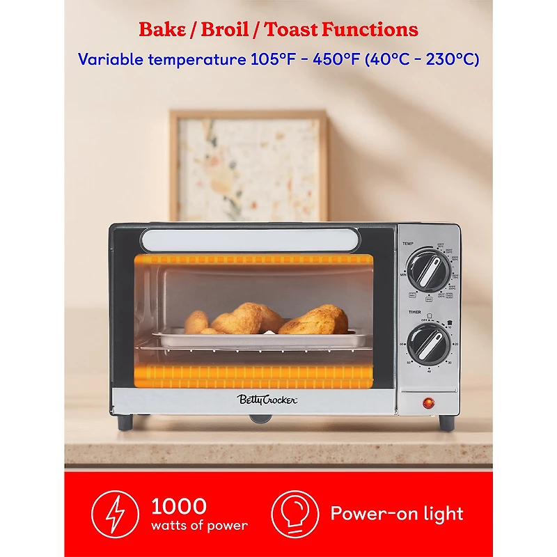 Betty Crocker Black Toaster Oven