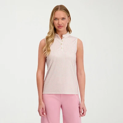 Stella Parker Womens Sleeveless Mock Neck Top